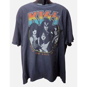 Kiss "Rock N Roll All Nite" Graphic Black T-Shirt 3XL